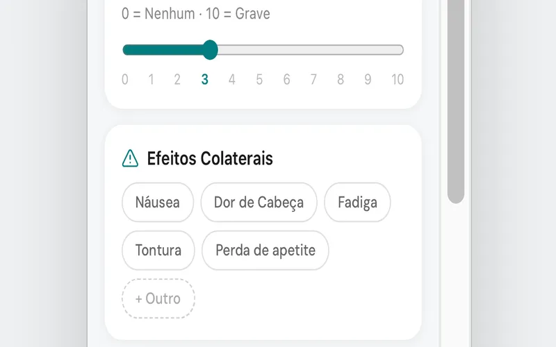 Check-in diário de dose e sintomas