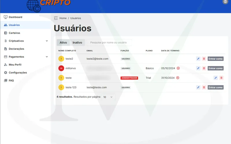 Lista de Operações