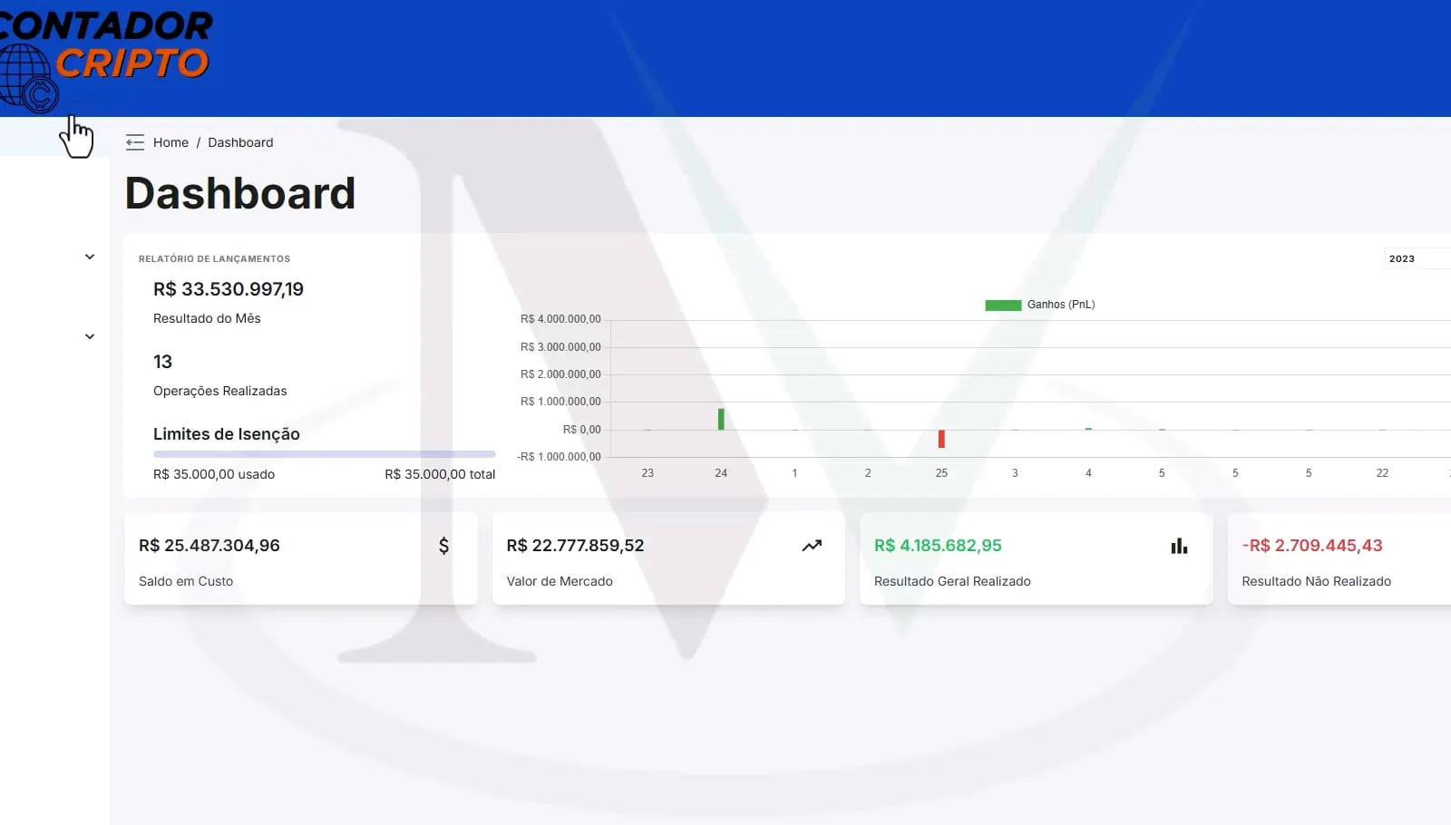 Meu Contador Crypto: Gestão de Portfólio de Criptomoedas