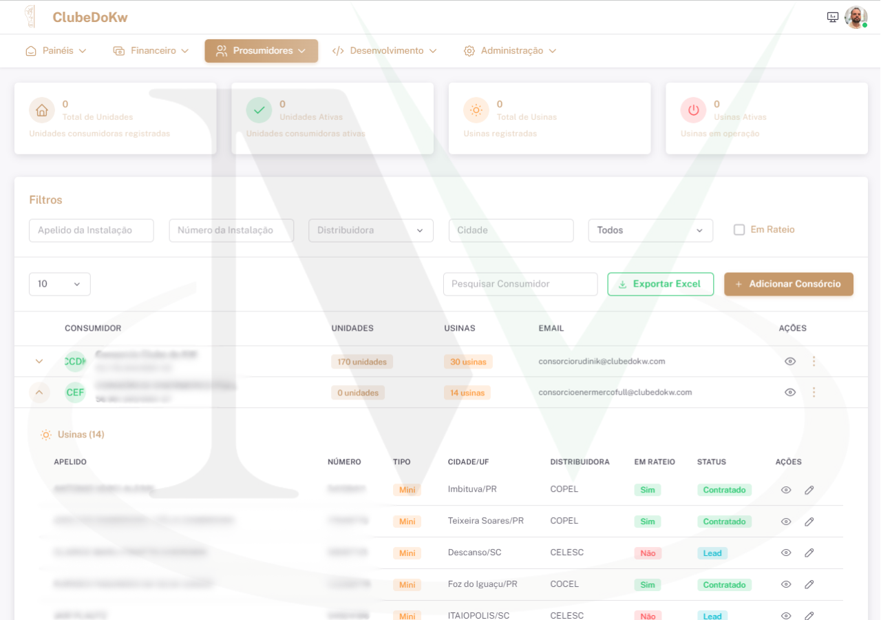 Gestão de Consumidores