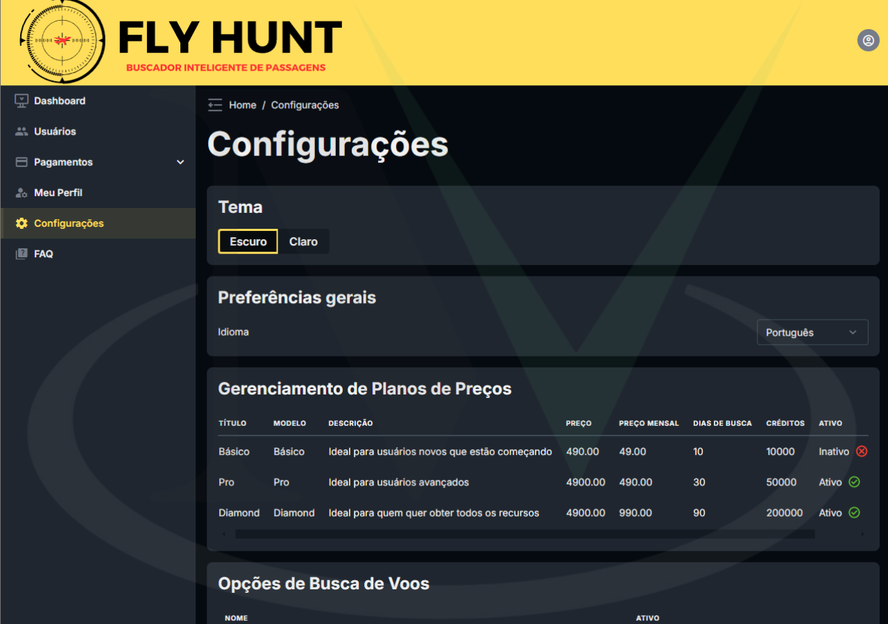 Dashboard do Usuário